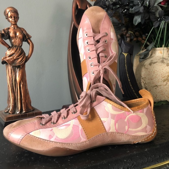 coach tennis shoes pink